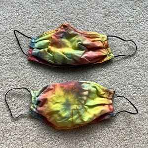 (NWOT) Rainbow Tie-Dye Cloth Face Masks- Set of 2